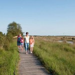 Spannender Familienausflug: Ein Holzbohlenweg führt um Deutschlands größten Hochmoorsee, dem "Ewigen Meer".Foto: djd/Tourismus GmbH Gemeinde Dornum